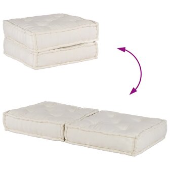 Poef modulair 70x70x36 cr&egrave;mekleurig stof 5