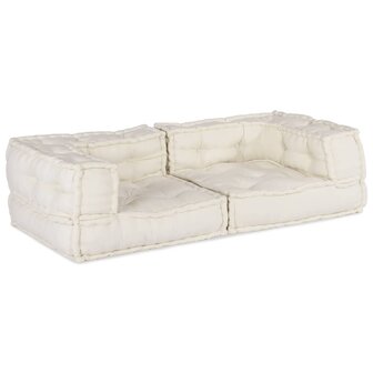 Poef modulair 140x70x36 cr&egrave;mekleurig stof 1