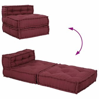 Poef modulair kastanjebruin 70x70x54 stof 7