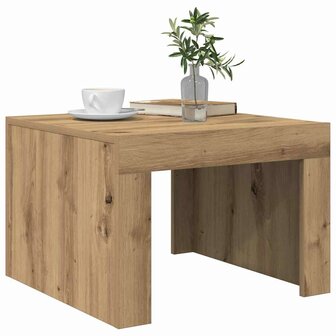 Salontafel artisanaal eikenkleurig Bewerkt hout 3