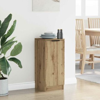 Dressoir artisanaal eikenkleurig 30 x 30 x 70 cm Bewerkt hout 4