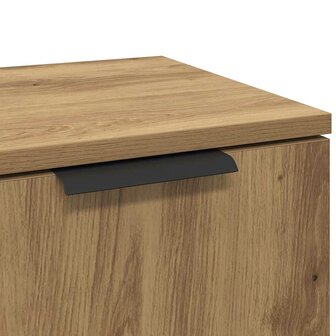 Dressoir artisanaal eikenkleurig 30 x 30 x 70 cm Bewerkt hout 9