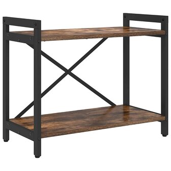 Boekenkast Gerookt eiken 60 x 30 x 48.5 cm Bewerkt hout 2