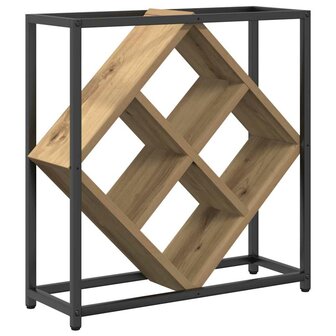 Wijnrek artisanaal eikenkleurig 51 x 18 x 52.5 cm Bewerkt hout 2
