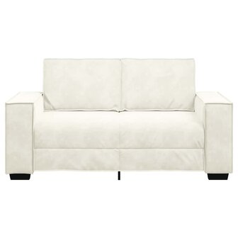 Tweezitsbank 120 cm fluweel cr&egrave;mekleurig 4