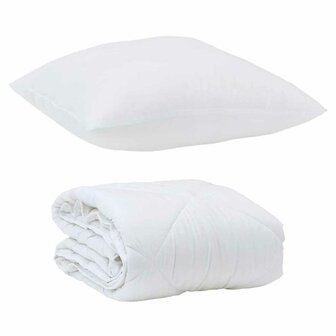 Zomer Dekbed met kussen 2 pcs Wit Microvezel 2