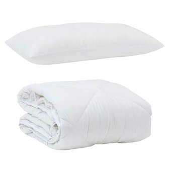 Zomer Dekbed met kussen 2 pcs Wit Microvezel 2