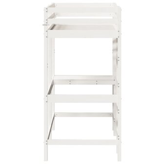 Hoogslaper met bureau massief grenenhout wit 75x190 cm 5