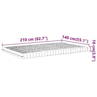 Schuimmatras 7 zones hardheid 20 ILD 140x210 cm wit 9