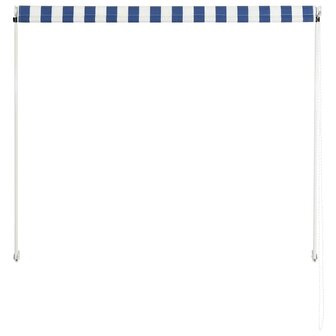 Luifel uittrekbaar 100x150 cm blauw en wit 5