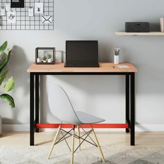 Werkbank 115x55x81,5 cm massief beukenhout en metaal 1