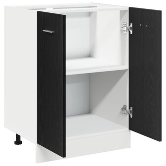 Onderkast zwart eik 60x46x81,5 cm bewerkt hout 5