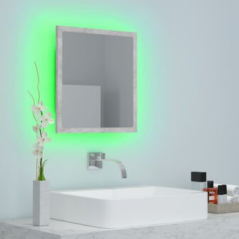 Badkamerspiegel LED 40x8,5x37 cm acryl betongrijs 5