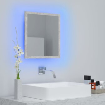 Badkamerspiegel LED 40x8,5x37 cm acryl betongrijs 6