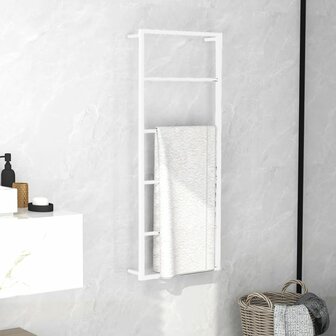 Handdoekenrek Wit 45x10x115 cm Staal 1