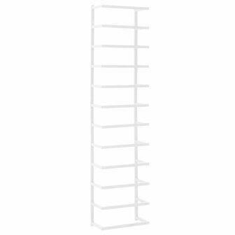 Handdoekenrek 24x12x96 cm staal wit 2