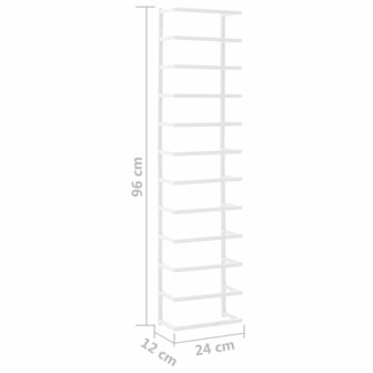 Handdoekenrek 24x12x96 cm staal wit 7