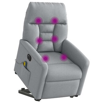Sta-op-massagestoel elektrisch verstelbaar stof lichtgrijs 3