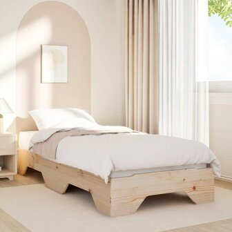 Bedframe zonder matras stapelbaar 100x200 cm massief hout 3