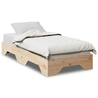 Bedframe zonder matras stapelbaar 90x200 cm massief hout 1