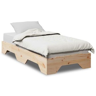 Bedframe zonder matras stapelbaar 90x190 cm massief hout 2