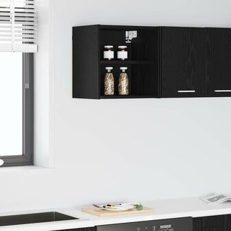 Hangkast Riga Zwart Eiken 40 x 29,5 x 40 cm Bewerkt hout 1