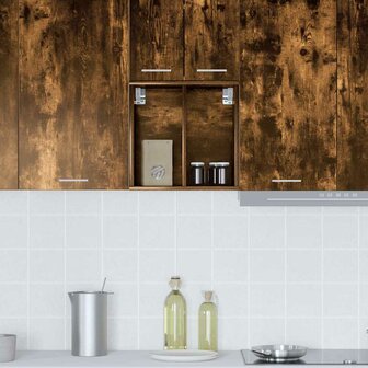 Hangkast Riga Gerookt eiken 40 x 29,5 x 40 cm Bewerkt hout 4