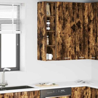 Hangkast Riga Gerookt eiken 20 x 29,5 x 100 cm Bewerkt hout 1