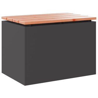 Tuinbank Zwart 60 x 40 x 43 cm Massief douglas hout en staal 2