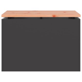 Tuinbank Zwart 60 x 40 x 43 cm Massief douglas hout en staal 4
