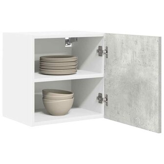 Hangkast Riga Beton Grijs en Wit 40 x 31 x 40 cm Bewerkt hout 3