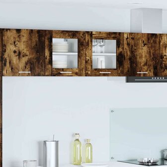 Hangkast Riga Gerookt eiken 40 x 31 x 40 cm Bewerkt hout 1