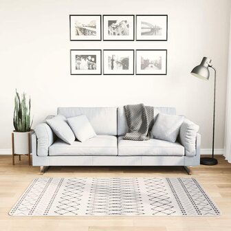 Vloerkleed wasbaar anti-slip 80x150 cm zwart en wit 1