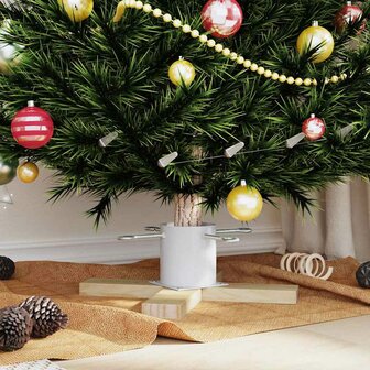 Kerstboomstandaard 1.73 Wit 50 x 50 x 16 cm Massief grenenhout 4