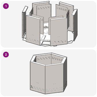 Vuurkorf Zwart 58 x 58 x 51 cm Staal 9