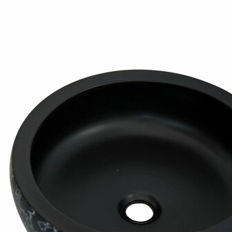Opzetwasbak rond &Phi;41x14 cm keramiek zwart en blauw 5