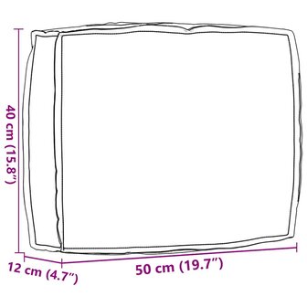 Palletkussen voor rugleuning Zwart 50 x 40 x 12 cm Oxford stof 8