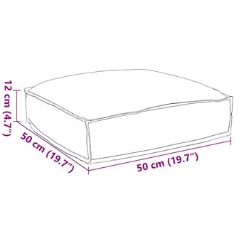 Palletkussen voor zitting Grijs 50 x 50 x 12 cm Oxford stof 7