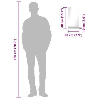 Wandspiegel met schap 20x40 cm gehard glas 7