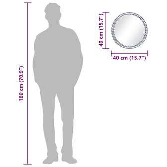 Wandspiegel 40 cm gehard glas 6