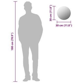 Spiegel rond frameloos 30 cm glas 6