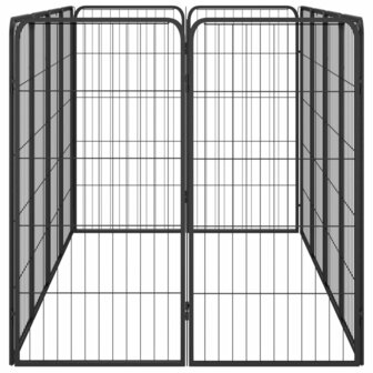 Hondenkennel 12 panelen 50 x 100 cm gepoedercoat staal zwart 4