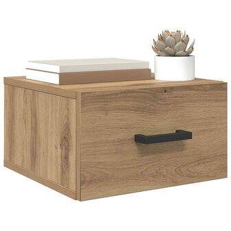 Nachtkastje met lade artisanaal eikenkleurig 35 x 35 x 20 cm 3