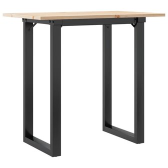 Eettafel O-frame 80x50x75 cm massief grenenhout en staal 2