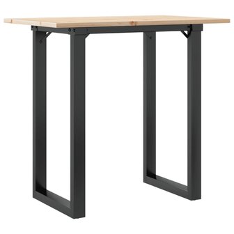 Eettafel O-frame 80x50x75 cm massief grenenhout en staal 6