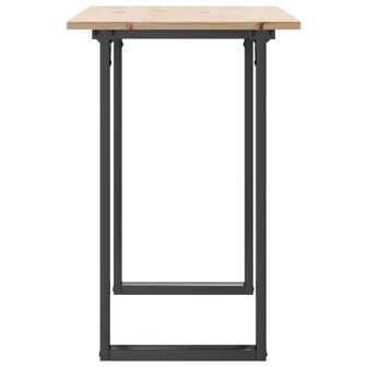 Eettafel O-frame 100x50x75 cm massief grenenhout en staal 5