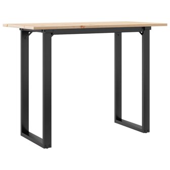 Eettafel O-frame 100x50x75 cm massief grenenhout en staal 6