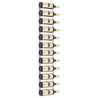 Wijnrek voor 12 flessen wandmontage ijzer wit 3