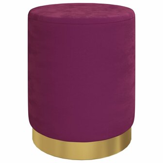 Hocker met opbergruimte rond fluweel 31 x 37 cm paars 2