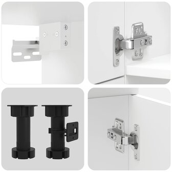 7-delige Keukenkastenset Kalmar bewerkt hout wit 7